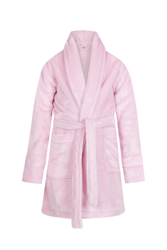 Princess + korona Szlafrok dziecięcy polarowy ByShelly - jasny różowy/srebrny