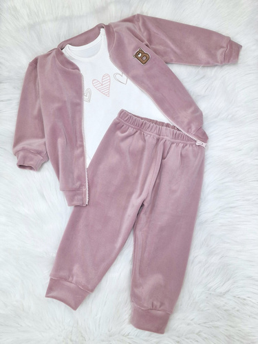 Trzy serca Body niemowlęce Bambarillo ecru – bawełna, elastyczna dzianina, idealne do dresiku „BEAR”