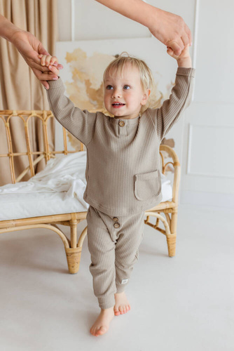 "Natural Waffel" Makoma Spodnie niemowlęce sage 