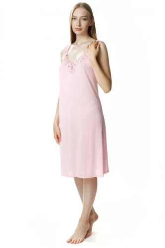 4114 Róża halka koszula nocna damska Mewa różowy