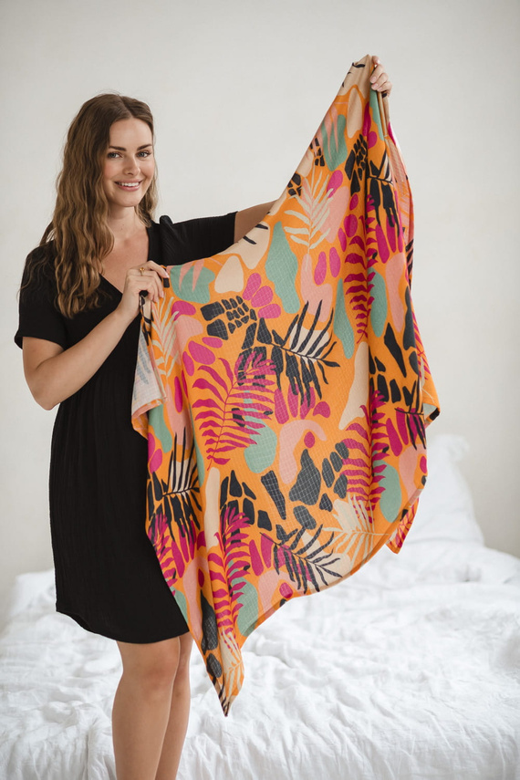 Aurora muślinowa koszula nocna ciążowa i do karmienia Milk&Love czarny