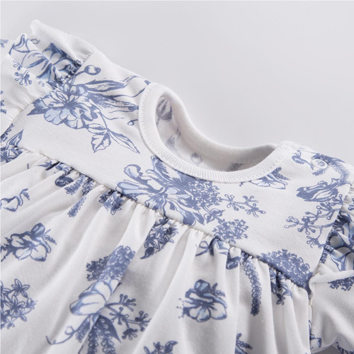 Botanic Eevi Sukienko-body, krótki rękaw - biały druk