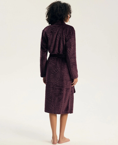 Henderson Gata 45414 Szlafrok Damski Dark Violet Miękki z Kieszeniami