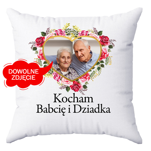 Poduszka ze zdjęciem z okazji dnia Babci i Dziadka Moocha