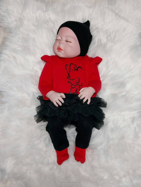 Mini Bambarillo Body z długim rękawem czerwony