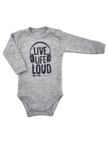 "Music" Body z długim rękawem Terjan - szary