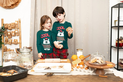 Tess Italian Fashion Piżama dziecięca - zielony/druk 