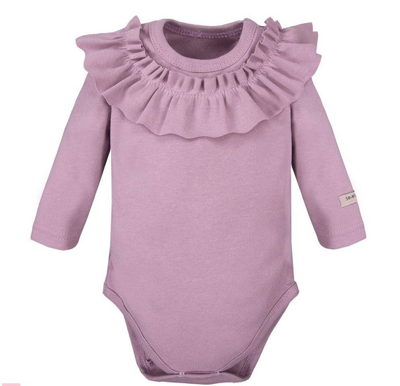 Body z długim rękawem, falbana "Simply Comfy" Ewa Klucze-szary melanż