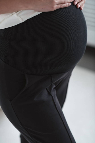 GraceFit Mama klasyczne spodnie ciążowe Milk&Love grafitowy