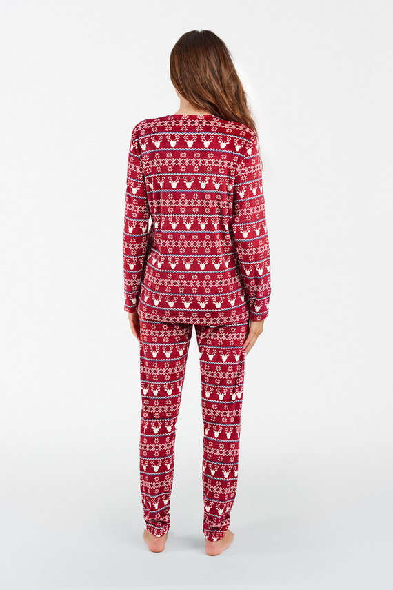 Islandia Polarowy Komplet Damski Italian Fashion - druk bordowy