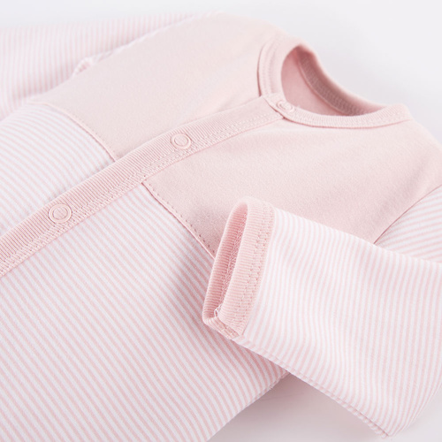 Big Bear Eevi Pajac ze stópkami - różowy paski