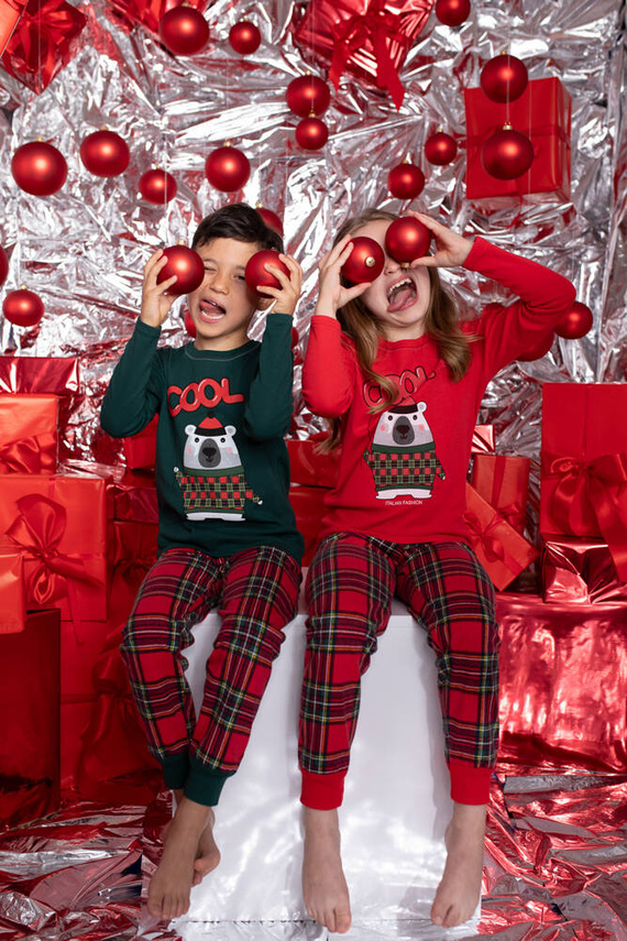 Tess Italian Fashion Piżama dziecięca - czerwony/druk