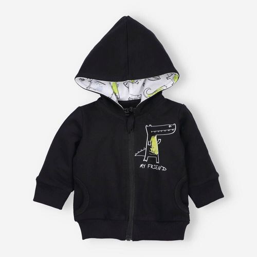 ABN-3697 Crocodiles Bluza dresowa z bawełny organicznej Nini czarny