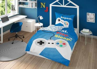 3623 A Pościel bawełniana Holland Collection Gamer pady Detexpol niebieski