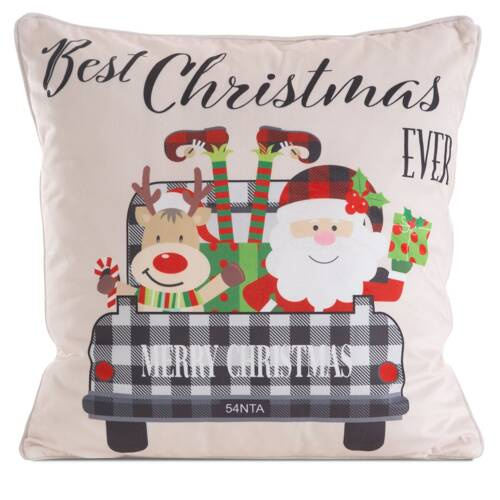 Chp 127 Poszewka świąteczna mikołaj welurowa Eurofirany kremowy