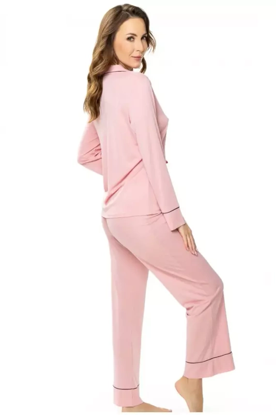 86562 Elitte Piżama damska rozpinana Mewa ciemny różowy