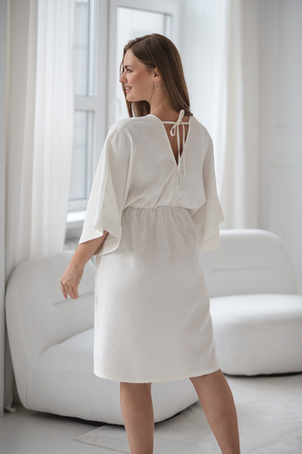 Mama Zen Sukienka ciążowa i do karmienia Milk&Love śmietankowa – kimono z zamkami, modalowa