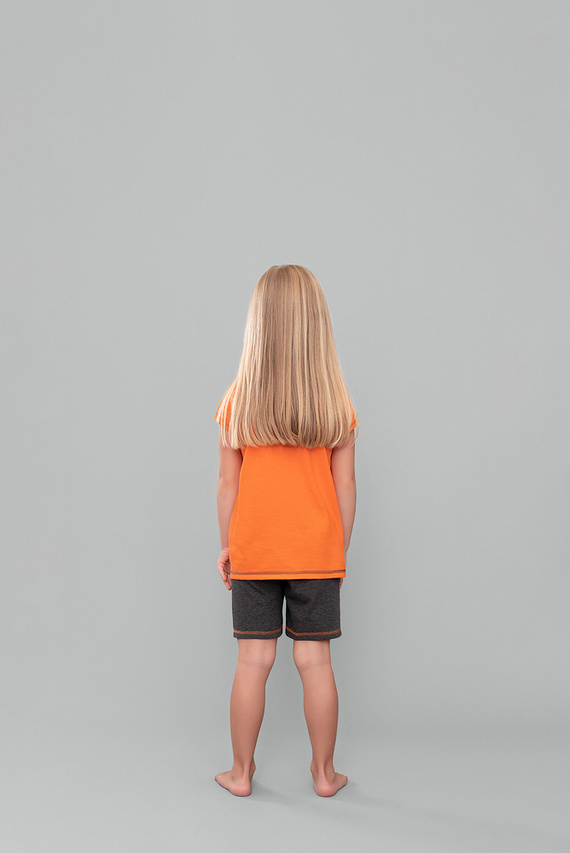 Blonde Italian Fashion Piżama dziewczęca - pomarańcz/ciemny melanż