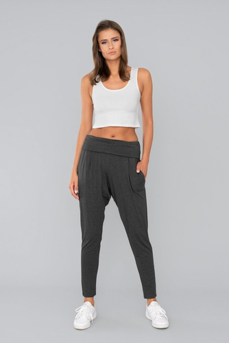 Grey Italian Fashion Spodnie Damskie - ciemny melanż 