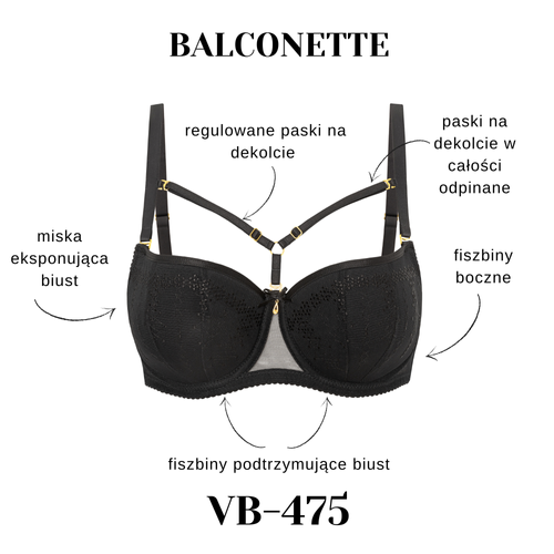 VB-475 Vena balconette K10 – biustonosz z paskami, modelujący dekolt