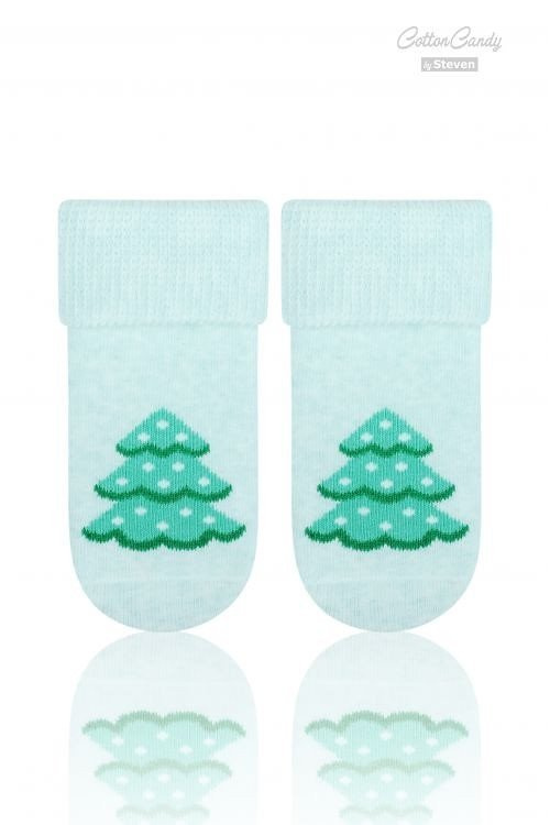 Art.156 Skarpety dziecięce Świąteczne Frotte Steven szary jasny melanż/renifer 002