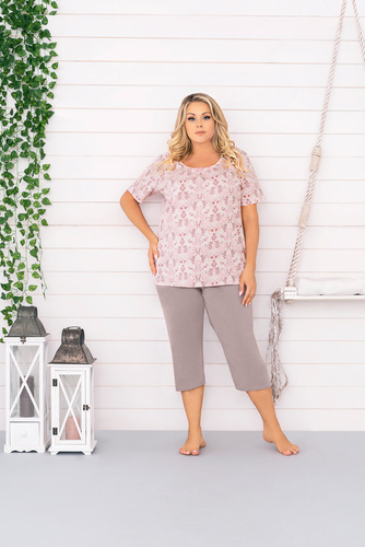 Kalmia Piżama Damska krótki rękaw, 3/4 spodnie Italian Fashion- druk