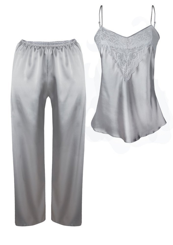 Avery Komplet Damski Piżama DKaren - srebrny