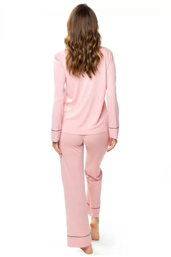 86562 Elitte Piżama damska rozpinana Mewa ciemny różowy