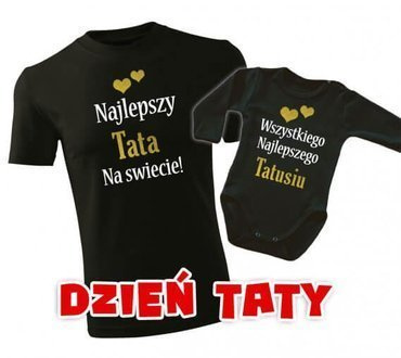 "Komplet dla taty i dziecka na DZIEŃ OJCA" Moocha koszulka + body czarny
