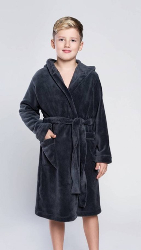 Mimas Italian Fashion Szlafrok chłopięcy - grafit