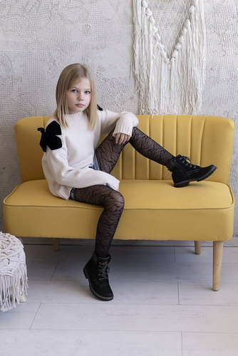 Lucy Rajstopy Dziewczęce  20 den Knittex  - graphite