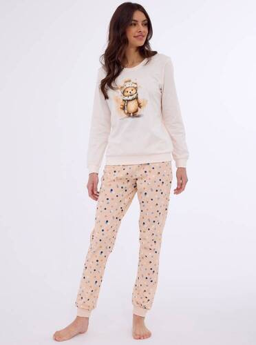 671/377 Sweet Bear Piżama damska Cornette ecru