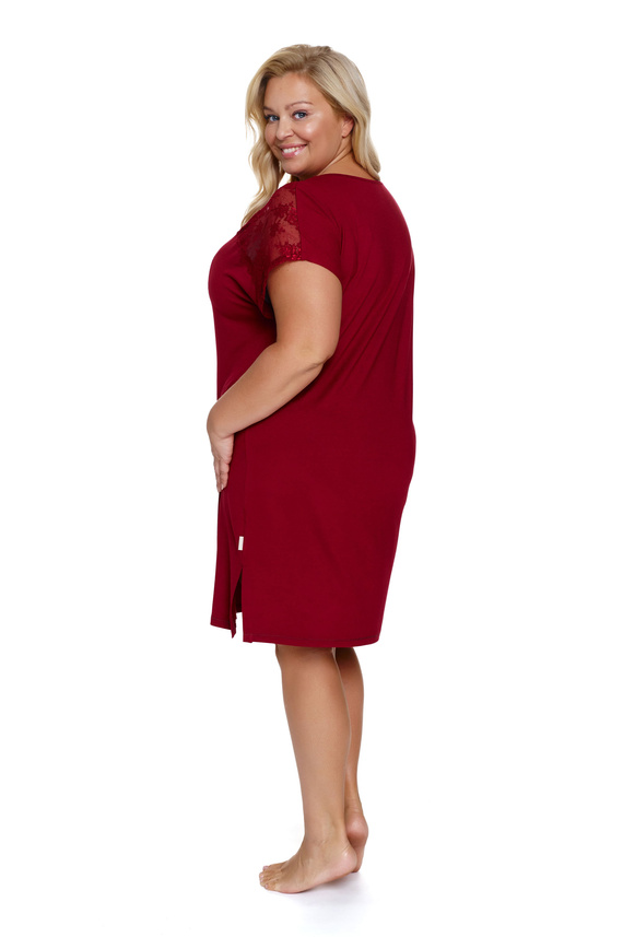 7260 Koszula Nocna Plus Size Doctor Nap - burgundy red