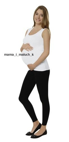 Legginsy Długie Ciążowe Czarne Italian Fashion