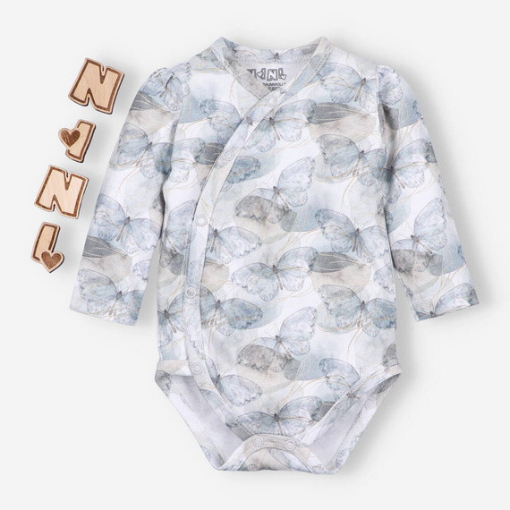 ABN-3424/MOT Butterflies Body kopertowe z długim rękawem Nini druk