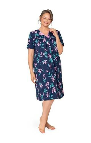 203 Bogna I rozpinana koszula nocna Martel - granatowy-różowy 27