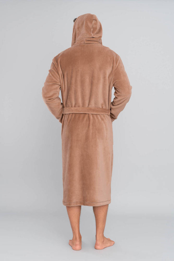 Mimas Szlafrok męski z kapturem Italian Fashion- camel