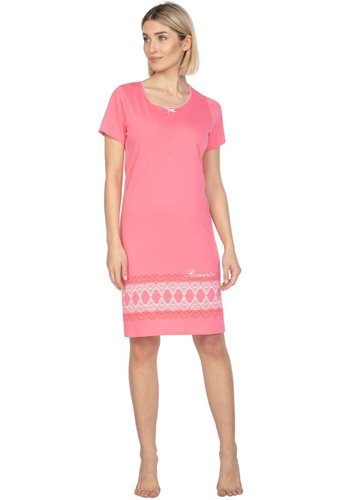 133 Koszula damska krótki rękaw Regina różowy