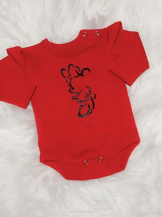 Mini Bambarillo Body z długim rękawem czerwony 