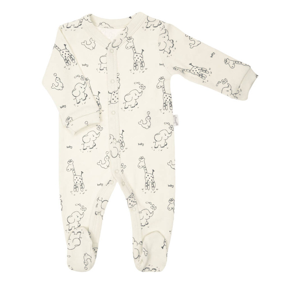 4800 02 Komplet wyprawkowy 4-częściowy nadruk "Animals" Nicol - ecru