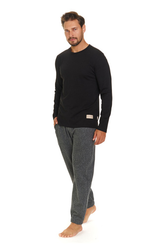 7140 Piżama Męska Doctor Nap - twill (czarny)