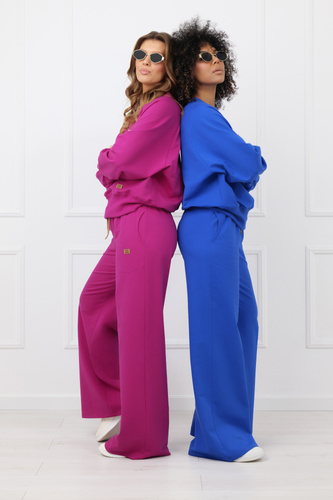 Komplet dresowy damski Margo Italian Fashion – bawełna- kobaltowy