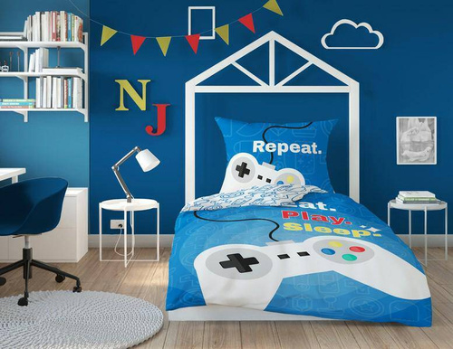 3623 A Pościel bawełniana Holland Collection Gamer pady Detexpol niebieski