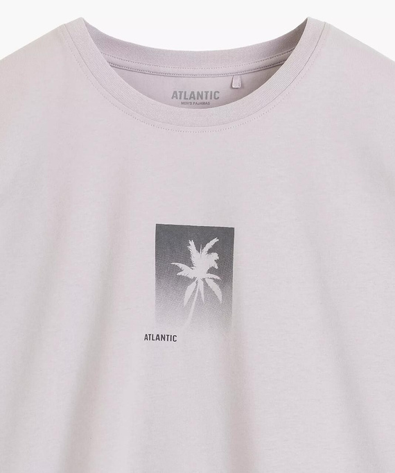 NMP-398 Letnia Piżama Męska 100% Bawełna Peach lawenda-grafit