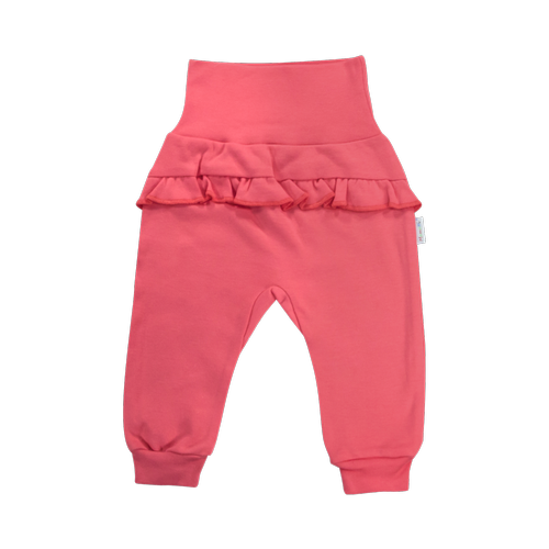 SPF010 Basic Mamatti Spodnie niemowlęce dla dziewczynki - koralowy