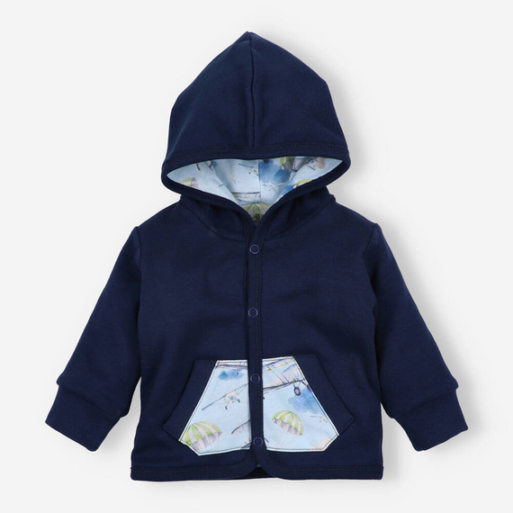 Samoloty Bluza rozpinana z bawełny organicznej Nini granatowy