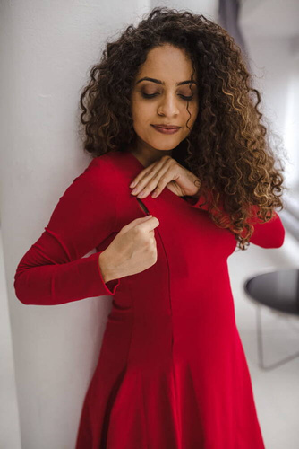 Mama sukienka ciążowa i do karmienia Milk&Love karminowa czerwień