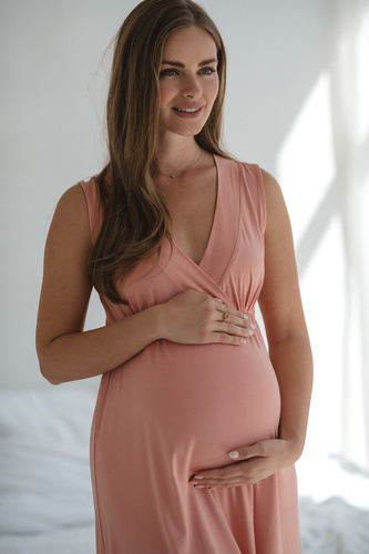 Star Light Koszula nocna ciążowa i do karmienia herbal rose Milk&Love– bambusowa wiskoza | Komfort i kobiecość