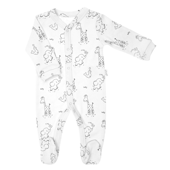 4800 01 Komplet wyprawkowy 4-częściowy nadruk "Animals" Nicol - biały