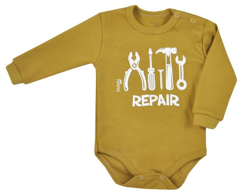 Body niemowlęce "NARZĘDZIA" Koala- musztardowe
